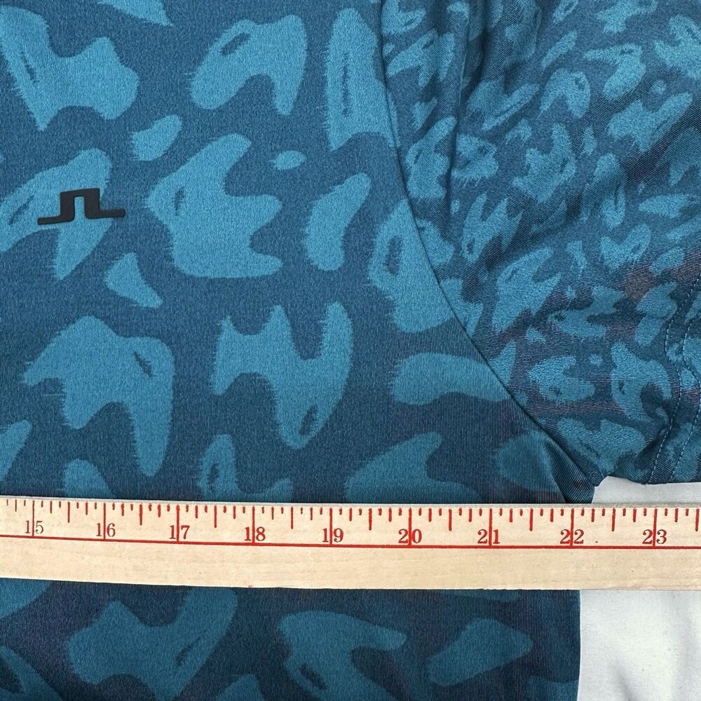 J Lindeberg Golf Polo Shirt Mens XL Nuno Stretch Regular Fit Teal Blue Bunker - Picture 8 of 14